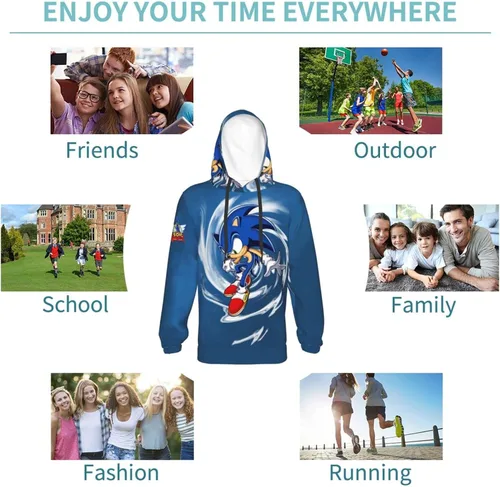 Vista 6 de Roecytu Kids Hoodie 3D Cartton Printed Teen Pullover Hooded Clothes With Pocket Sweatshirt For Boys Girls Clothing