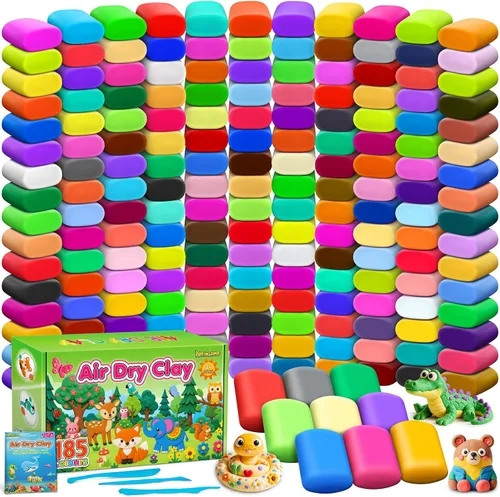 Vista 8 de Arcilla seca al aire 145 colores, arcilla de modelado para niños, juguete