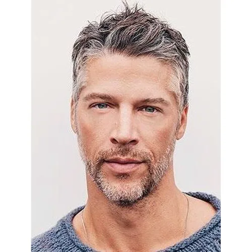Vista 11 de Toupee de piel fina suave de 0.002 in PU 10x8 pulgadas reemplazo de pelo para hombre postizo 100% europeo piezas de cabello humano para hombre #1