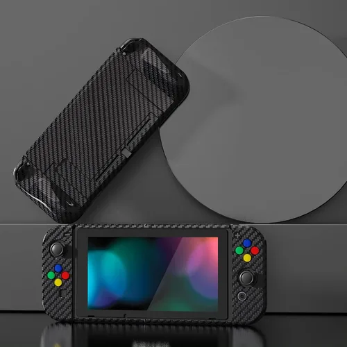 Vista 102 de PlayVital AlterGrips Ergonomic Grips Cover for Nintendo Switch, [2 Design] Interchangeable Comfort Dockable Protective Case with Screen Protector &