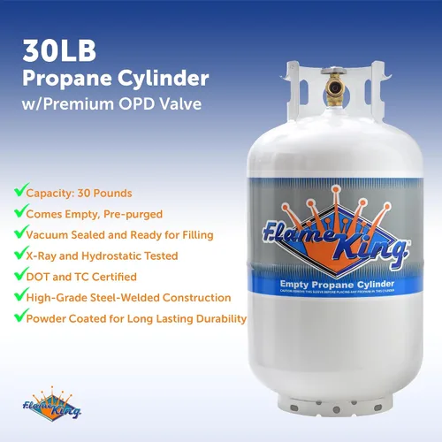 Vista 9 de Flame King - Cilindro de acero del tanque de propano con válvula de protección de desbordamiento tipo 1