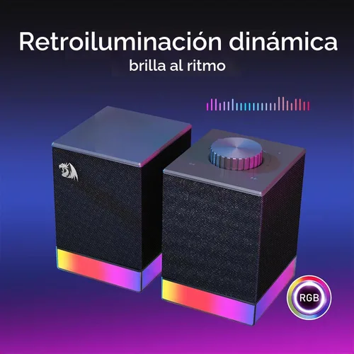 Vista 6 de Redragon Altavoz para juegos de PC GS517 RGB, BT 5.3 y conectividad dual