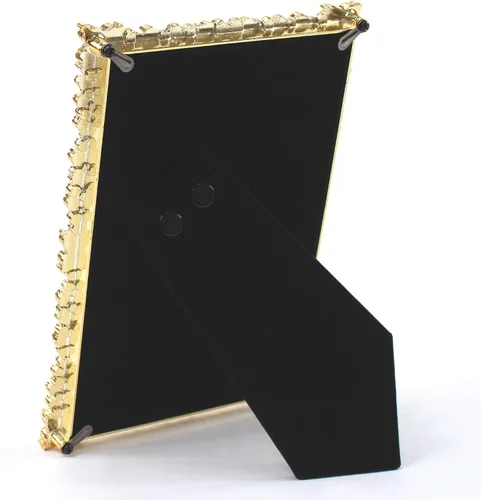 Vista 5 de Marco de fotos en tono latón 4x6 con diamantes de imitación Jewel - Marco de fotos decorativo de 4 x 6 pulgadas para boda, aniversario, Navidad