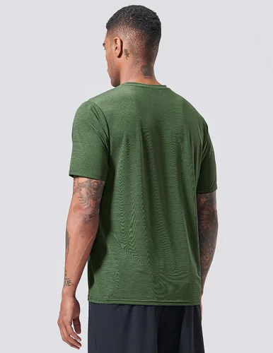 Vista 5 de Paquete de 5 camisetas de manga corta, con cuello redondo y de secado rápido para hombre, camisetas deportivas para correr, entrenar o ir al gimnasio