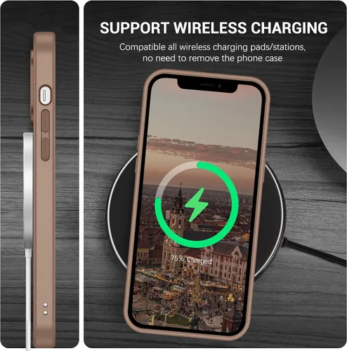 Vista 2 de GaoBao Funda magnética para iPhone 12 y iPhone 12 Pro, compatible con MagSafe, ajuste delgado, a prueba de golpes, translúcido, mate, funda