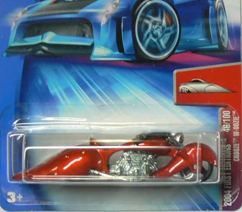 Vista 2 de Hot Wheels 2004 Primera edición Crooze W-oozie Motocicleta #46 046 46/100 Escala 1:64