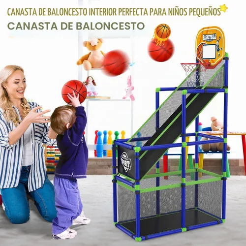 Vista 8 de EagleStone Aro de baloncesto arcade ajustable con retorno de pelota para Azul y amarillo