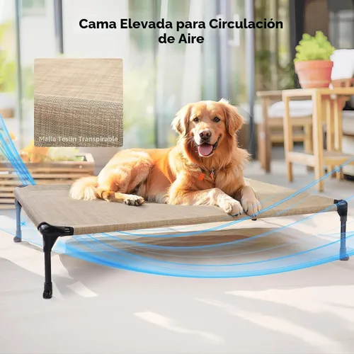 Vista 6 de Veehoo Cama Elevada Refrescante para Perro Añade Cojín Bolster Extraíble Impermeable Alfombrilla, Cuna Elevada para Mascotas con Malla Teslin