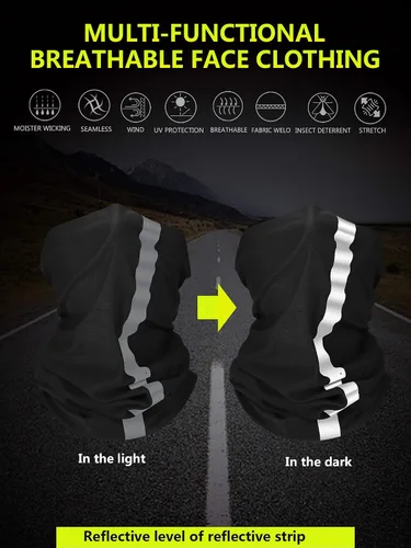 Vista 2 de SATINIOR 8 piezas de polaina reflectante para el cuello para hombre, pasamontañas de ciclismo, máscara facial, bandana para el sol para hombre