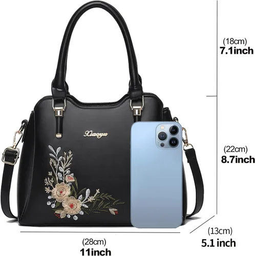 Vista 3 de Xiaoyu Monederos y bolsos de mano para mujer, bolsa de hombro con asa superior, juego de 2 piezas