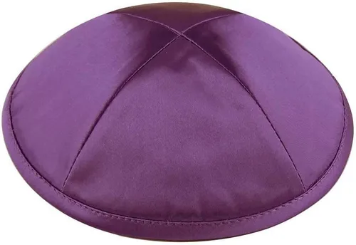 Vista 94 de Zion Judaica Deluxe Satin Kippah Yarmulkes para niños, adolescentes y adultos, 6.25 pulgadas, opciones multicolores, diseño de 4 paneles Negro