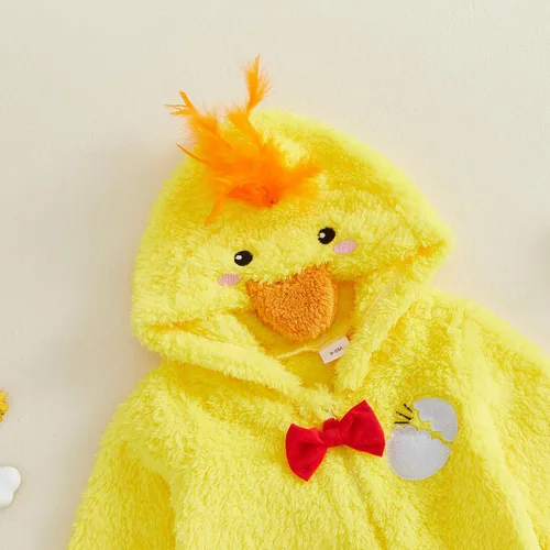 Vista 3 de Baby Halloween Costume Chicken Hooded Romper Halloween Outfit R-yellow