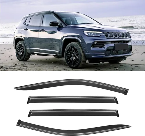 Vista 80 de Protectores de lluvia en canal para Jeep Grand Cherokee L 2021-2026, protectores de visera de ventana, deflector de ventilación, sombra viento humo