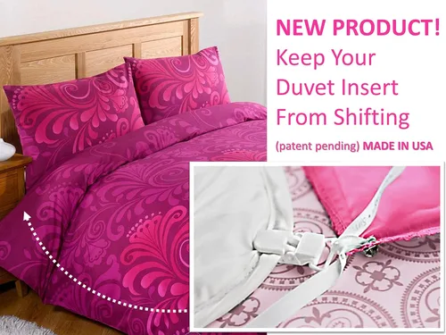 Vista 2 de Clips de edredón para asegurar los insertos - Sistema completo de ropa de cama ajustada para dormir - Incluye clips de relleno de edredón y lazos