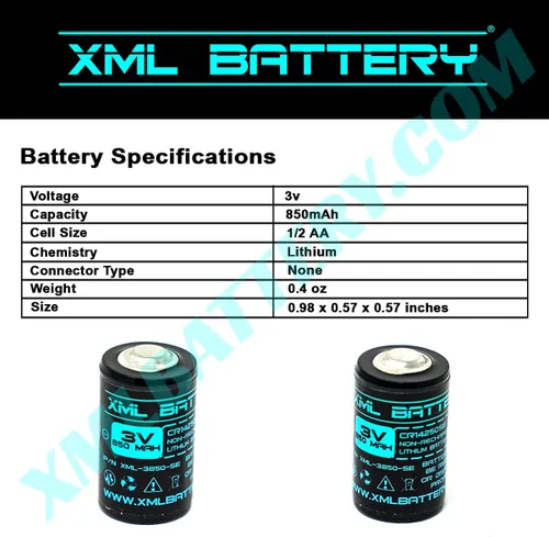 Vista 4 de (5 unidades) 1/2 AA CR14250SET y Siemens MCI2 Celda de litio láser para batería FDK 3V 850mAh CR14250SE Sanyo 1755-BAT CR1/2AA CR14250 CR14250SE