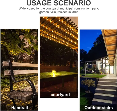 Vista 4 de OSALADI 4 Pcs Black Solar Fence Lights Outdoor Wall Lamps Energy-Saving LED for Garden Patio Deck Step Lighting