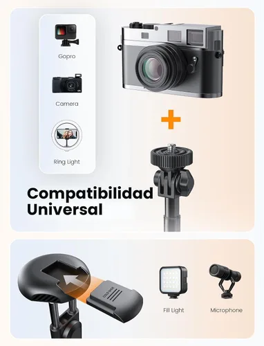 Vista 4 de ANXRE Trípode de teléfono de 71 pulgadas con soporte de cámara de 1/4 Negro