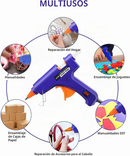 Vista 6 de Kit de pistola de pegamento caliente: mini pistola de pegamento caliente y palos con 30 varillas, pistolas de pegamento derretido, manualidades