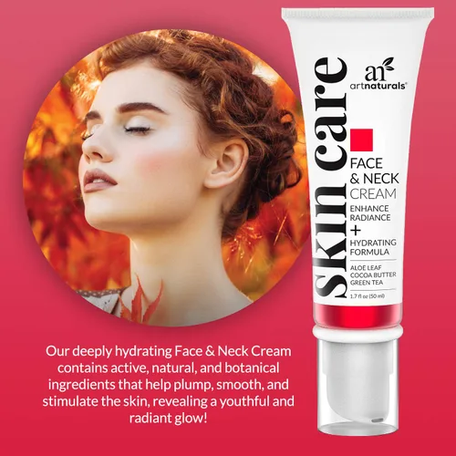 Vista 2 de Artnaturals Crema reafirmante facial y cuello – Hidratante antienvejecimiento para cuello y escote – Para tensar y levantar la piel flácida