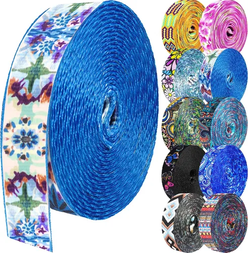 Vista 49 de 1.5 pulgadas Correa de nailon con patrón, correas de cinturón de nailon, correas para bolso, correas para mochila, cinturón de nailon