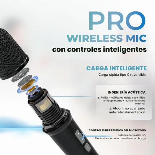 Vista 6 de WinBridge 30W Amplificador de voz con 2 micrófonos inalámbricos, altavoz PA portátil S90