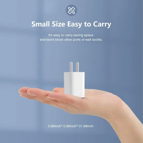 Vista 6 de Cable de carga para iPhone 13 y 14, [certificado Apple MFi] Paquete de 2 cargadores rápidos para iPhone de 20 W tipo C, adaptador de enchufe