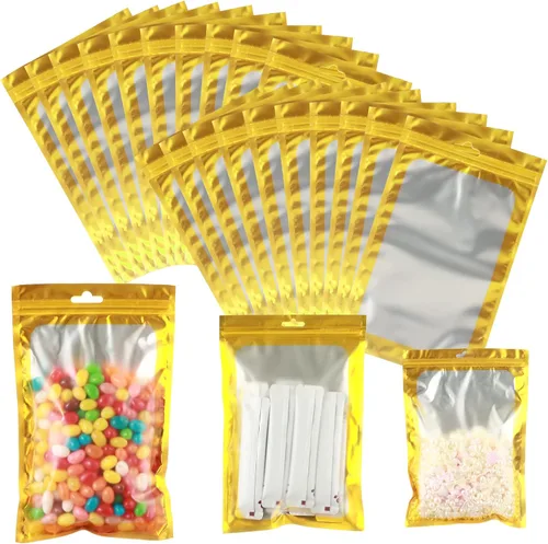 Vista 26 de 400 bolsas de Mylar resellables de 4 x 5 pulgadas, color negro, para almacenamiento de alimentos, bolsa resellable de Mylar con ventana transparente