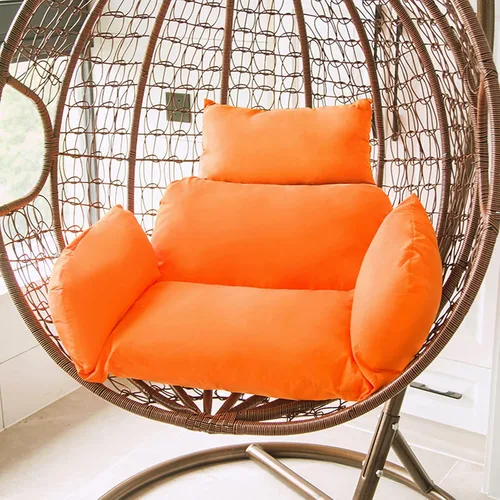 Vista 9 de HUHJYUGE Cojín para silla de columpio, cojín suave para silla colgante de patio con reposacabezas, lavable para colgar huevos colgantes, cojín