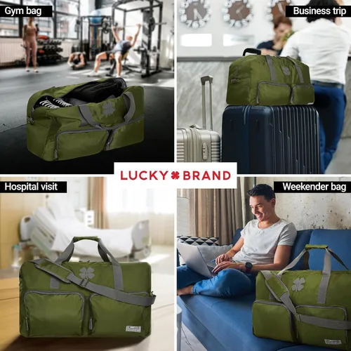 Vista 2 de Lucky - Bolsas de lona de viaje, bolsa de gimnasio, bolsa de viaje y bolsa de lona grande para hombres, bolsas plegables de fin de semana