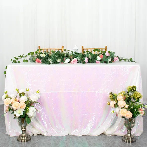 Vista 9 de ShiDianYi Mantel redondo de lentejuelas azul bebé de 72 pulgadas, mantel de lentejuelas con purpurina para pastel de postre con purpurina, mantel