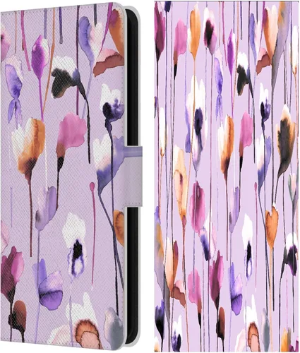 Vista 180 de Head Case Designs Officially Licensed Ninola Abstract Poppies Lilac Floral Leather Wallet Case Compatible with Samsung Galaxy A07 4G