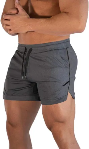 Vista 16 de FLYFIREFLY Pantalones cortos de entrenamiento de gimnasio para hombre, ligeros, atléticos, pantalones cortos para entrenamiento de culturismo