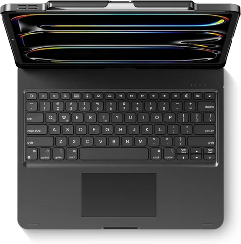 Vista 28 de edaiser Funda de teclado giratoria para Apple iPad mini 6ª 7ª generación a17 Pro, teclado Bluetooth compacto con trackpad retroiluminado RGB