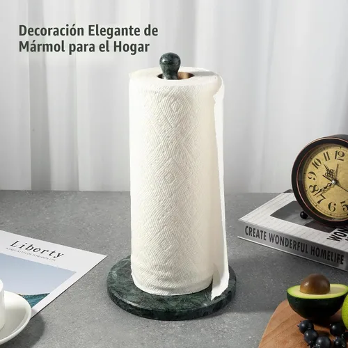 Vista 7 de Koville Italian Natural Marble Paper Towel Holder Countertop, Genuine Stone Paper Towel Holder Stand for Kitchen Storage, for Standard or Alpi Verde