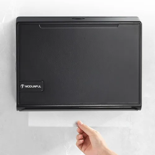 Vista 14 de Dispensador de toallas de papel para montaje en pared, dispensador de toallas de papel multipliegue adhesivo sin taladrar para baños de caravanas