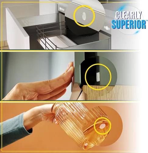 Vista 4 de Clearly Superior Topes de Gel Redondos Pequeños de 1.13" Paquete de 12 - Protectores Autoadhesivos para Muebles - Protege las Superficies de Daños