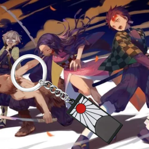 Vista 6 de FAADBUK Collar y llavero de Tanjirou de Slayer inspirado en Slayer