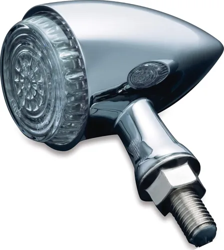 Vista 2 de Kuryakyn 2508 Luces LED para motocicleta estilo torpedo/bala con lentes transparentes: indicadores intermitentes de señal de giro/parpadeo