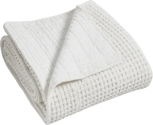 Vista 15 de Levtex Home - Colección Mills Waffle - Manta - Waffle de algodón Adobe - Tamaño de la manta 50 x 60 pulgadas.