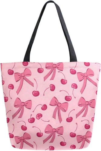 Vista 21 de SUABO Bolsa de asas de cocina reutilizable para comestibles, bolsa de compras de lona para exteriores Cactus