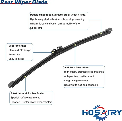 Vista 4 de Juego de limpiaparabrisas trasero para Ford Explorer 2011-2023, Escape 2013-2018, para Lincoln MKX MKC 2015-2019 Conjunto de limpiaparabrisas