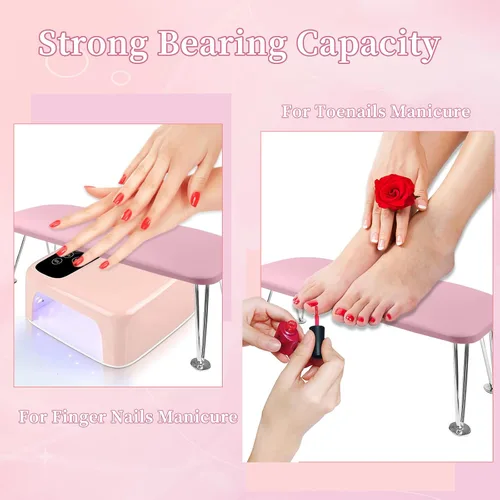Vista 11 de Reposabrazos para uñas, reposabrazos de cuero de microfibra para uñas acrílicas, mesa de descanso de brazos con cojín de almohada para manicura