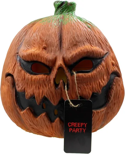 Vista 6 de CreepyParty Máscara de látex para disfraz de Halloween (calabaza)