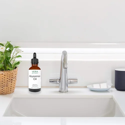Vista 3 de Aceite de abissinio 100% puro y natural, sin refinar, prensado en frío para cara, piel seca, uñas, labios, cuerpo y cabello, reduce la rotura
