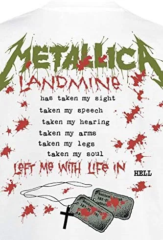 Vista 4 de Metallica Men's One Landmine T-Shirt White