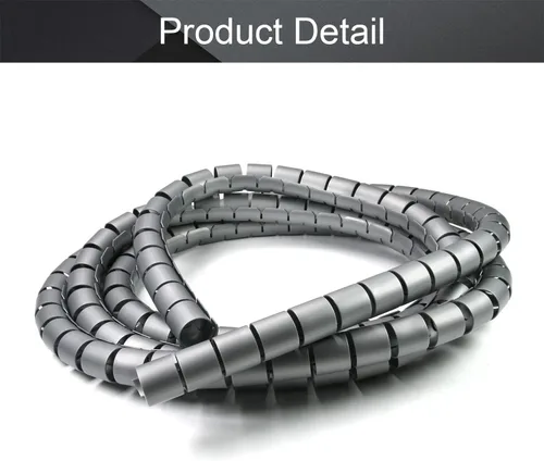 Vista 4 de Othmro 1 funda de cable en espiral de polietileno de 9 pies, 1.102 in/1.10 pulgadas de diámetro, funda de alambre expandible, tubo de envoltura
