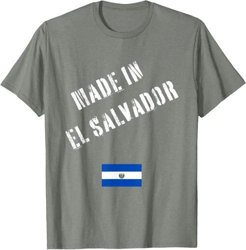 Vista 21 de Camiseta divertida Made in El Salvador con bandera