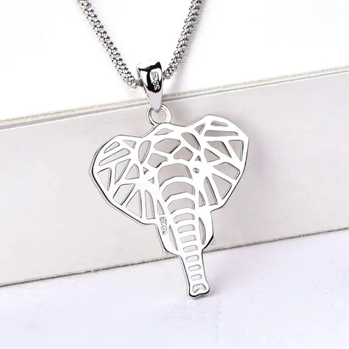 Vista 3 de JO WISDOM Collar de elefante para mujer, plata de ley 925, amuleto de animales de la suerte