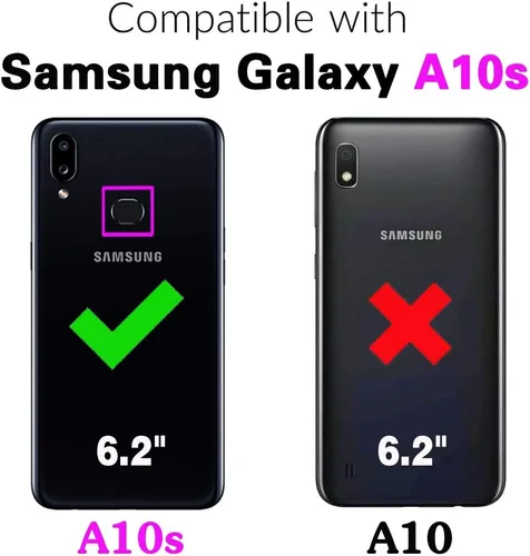 Vista 2 de Asuwish Funda compatible con Samsung Galaxy A10s y protector de pantalla de vidrio templado, accesorios de celda, carcasa delgada de silicona