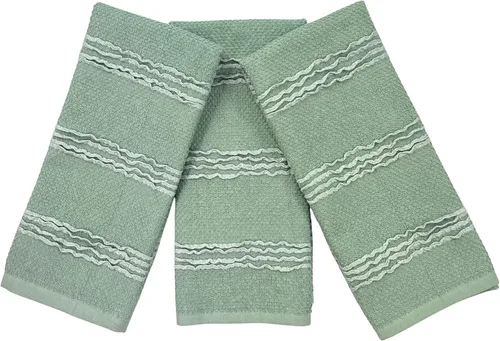 Vista 43 de Serafina Home Toallas de cocina de tamaño grande de color sólido negro: paño de 100 % algodón suave para limpieza y secado absorbente, con ribete